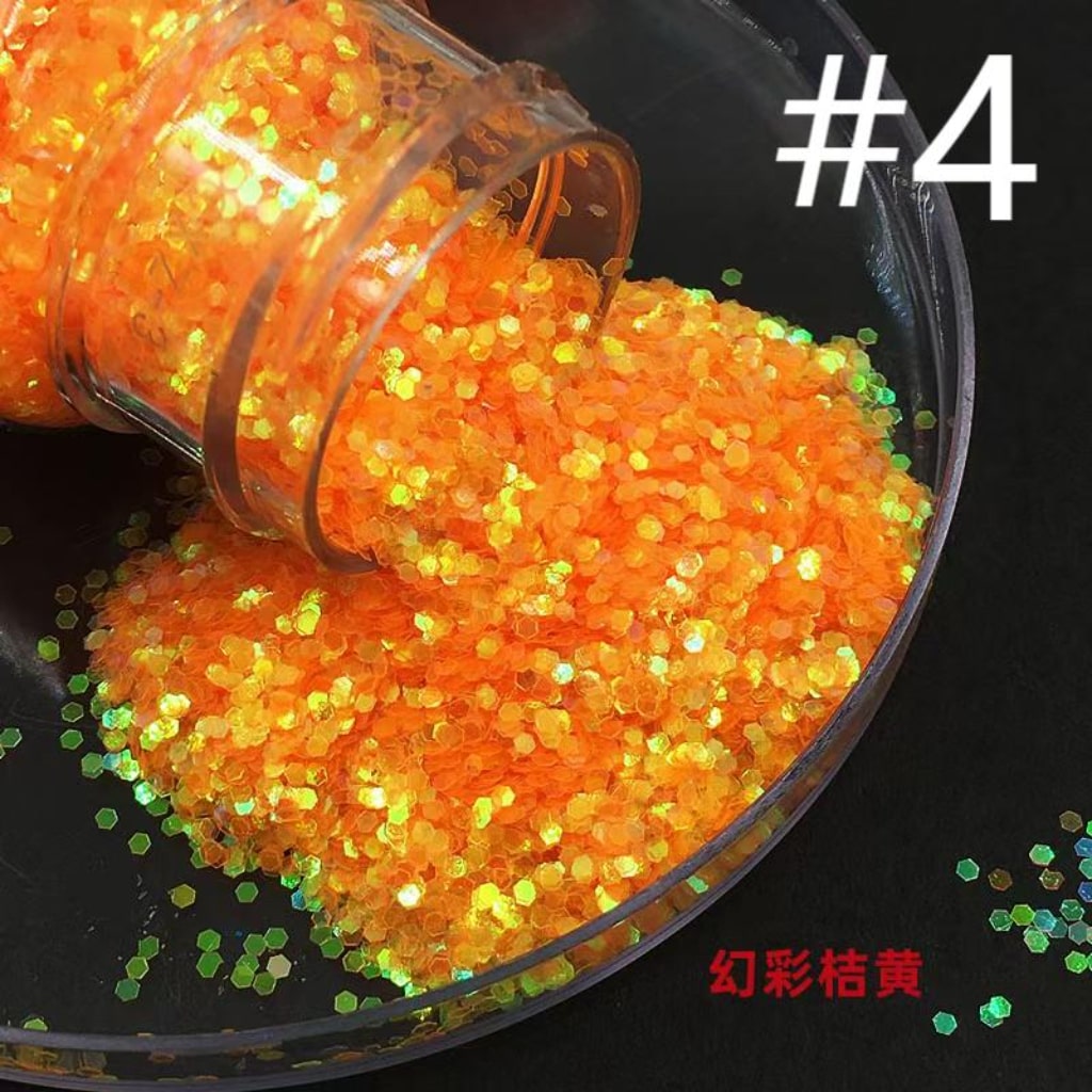 Laser/Holographic Golden Powder,DIY Small Glitter Transparent Sequins,Solid Color,1mm,1 bottle 30ml/1.05floz ,12 Colors
